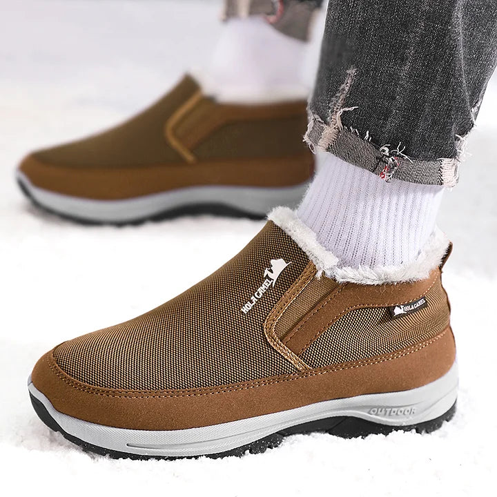 Herren Outdoor Schlupfstiefel gefüttert - Rutschfest, Durchtrittsicher - Fußgewölbestütze, Breite Zehenpartie