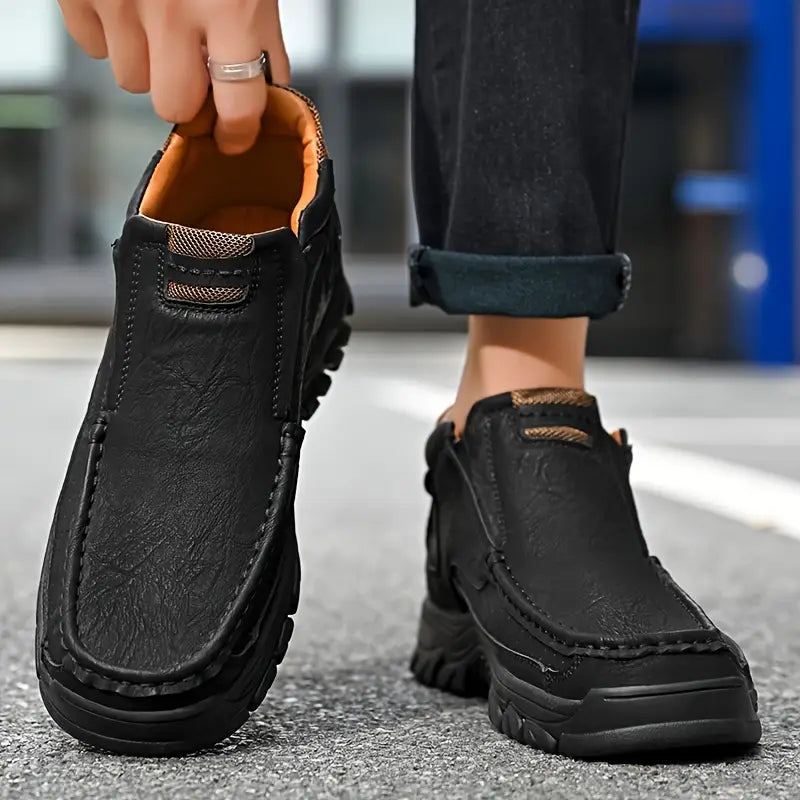 Herren Handgefertigte Leder Wasserdichte Rutschfeste Orthopädische Stiefeletten