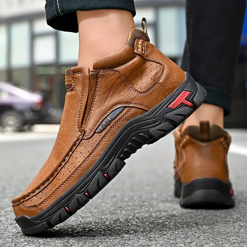 Herren Handgefertigte Leder Wasserdichte Rutschfeste Orthopädische Stiefeletten