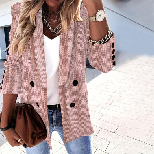 Beliebter schlichter Blazer mit Revers und langen Ärmeln