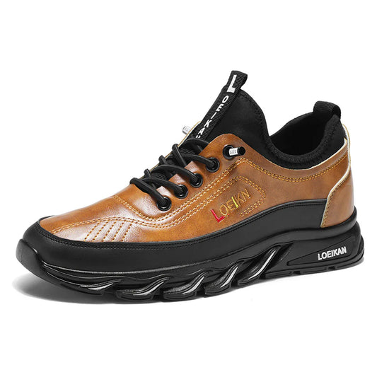 Herren Freizeit Orthopädische Wanderschuhe – Durchtrittfest, Antikollision, Rutschfest mit Fußgewölbestütze aus Leder, Outdoor Sportschuhe für jedes Gelände