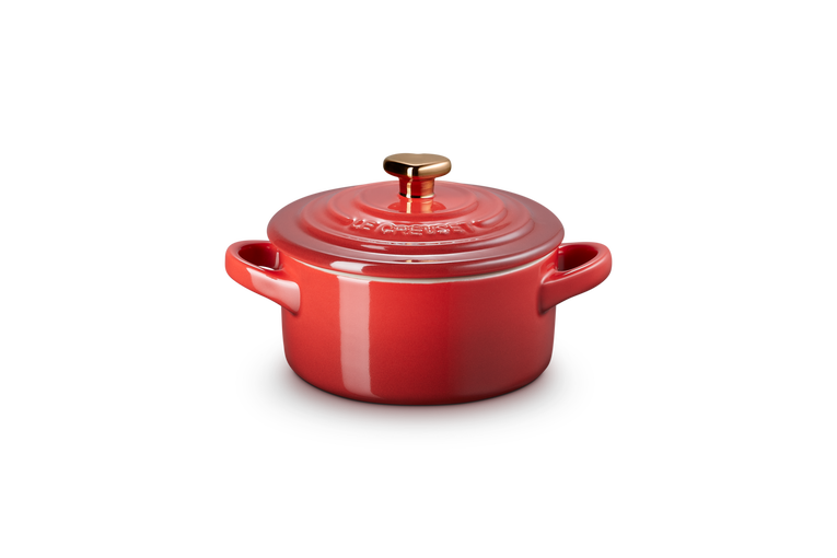 Stoneware Petite Casserole with Gold Heart Knob