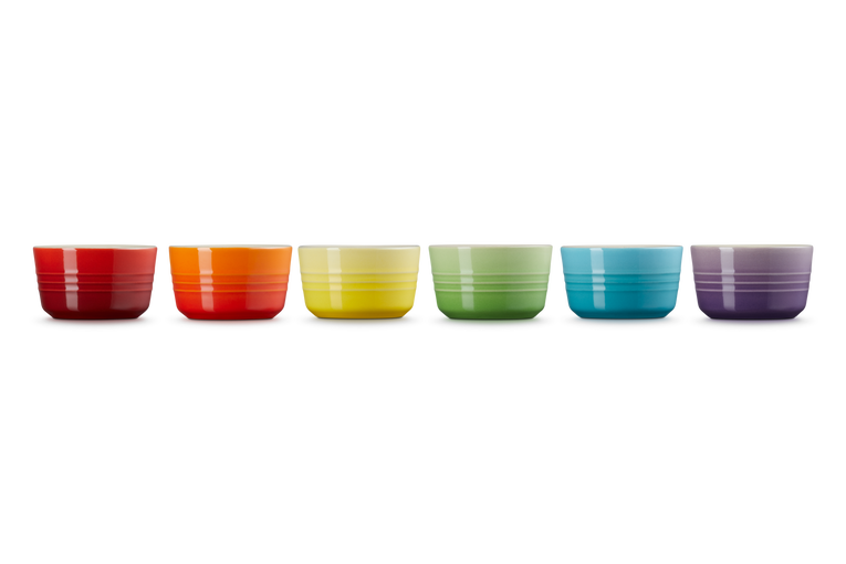 Stoneware Rainbow Set of 6 Mini Ramekins
