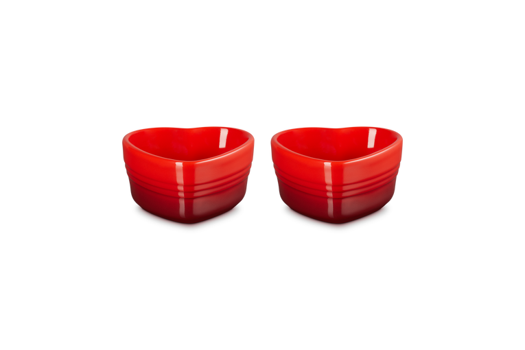 Stoneware Set of 2 Heart Ramekins