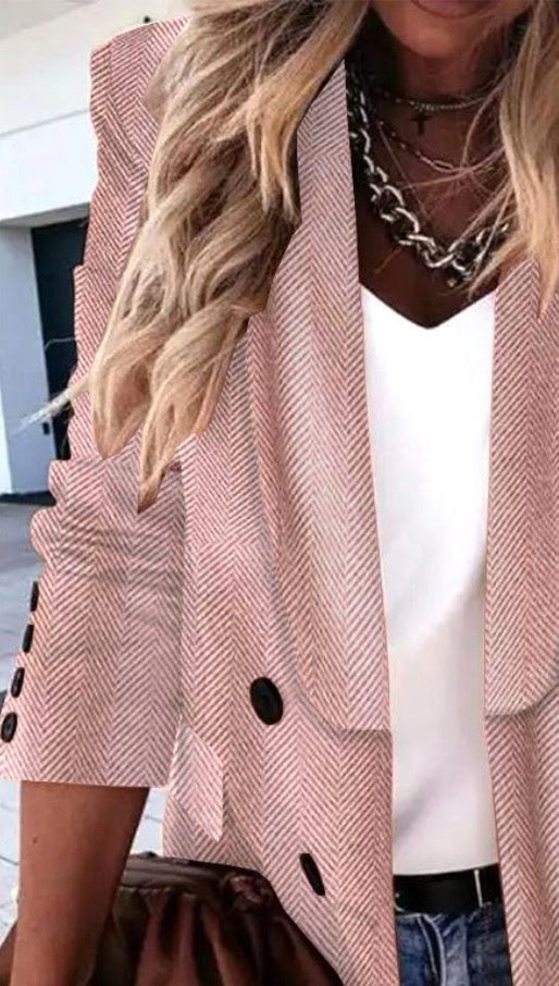 Beliebter schlichter Blazer mit Revers und langen Ärmeln