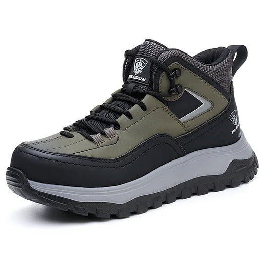 Orthopädische Schutzstiefel für Herren zum Wandern/Arbeiten - Wasserdicht, Rutschfest, Stoßfest, Durchtrittsicher - Breite Zehenbox, Fußgewölbestütze, Knöchelstütze