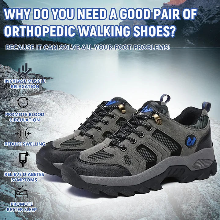 Herren Komfort-Orthopädie-Gehschuhe aus echtem Leder
