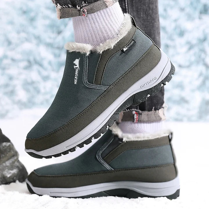 Herren Outdoor Schlupfstiefel gefüttert - Rutschfest, Durchtrittsicher - Fußgewölbestütze, Breite Zehenpartie