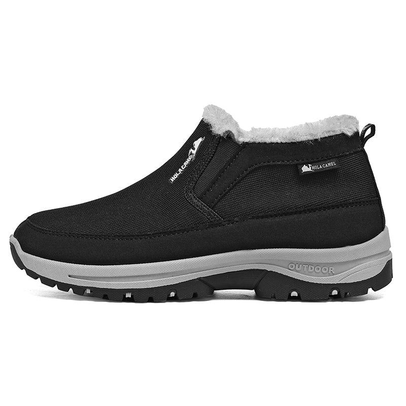 Herren Outdoor Schlupfstiefel gefüttert - Rutschfest, Durchtrittsicher - Fußgewölbestütze, Breite Zehenpartie