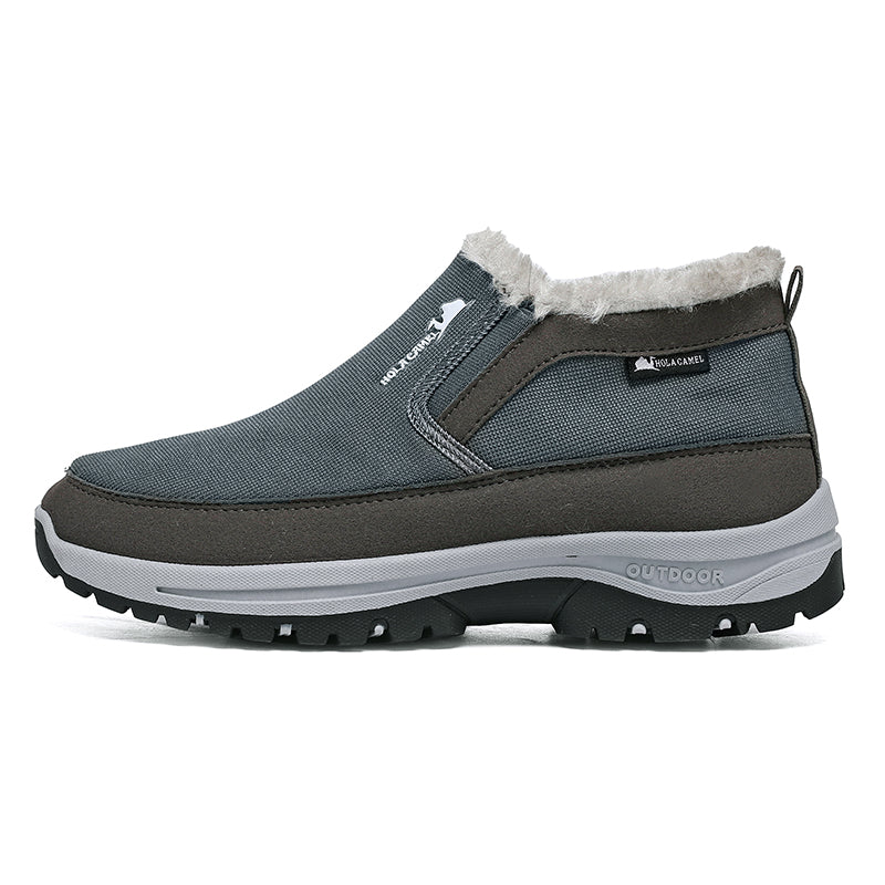 Herren Outdoor Schlupfstiefel gefüttert - Rutschfest, Durchtrittsicher - Fußgewölbestütze, Breite Zehenpartie