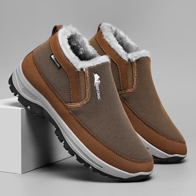 Herren Outdoor Schlupfstiefel gefüttert - Rutschfest, Durchtrittsicher - Fußgewölbestütze, Breite Zehenpartie