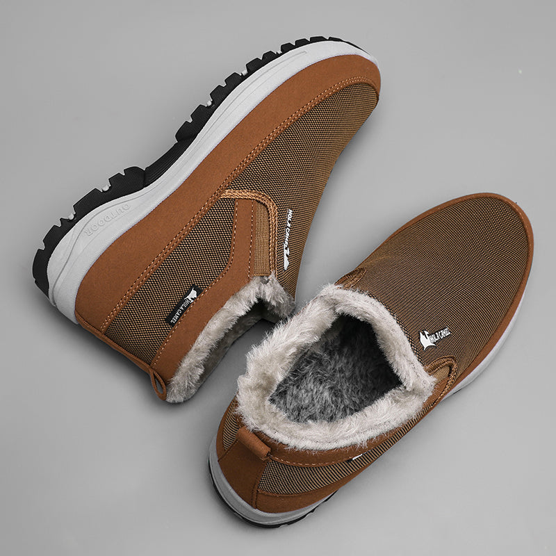 Herren Outdoor Schlupfstiefel gefüttert - Rutschfest, Durchtrittsicher - Fußgewölbestütze, Breite Zehenpartie