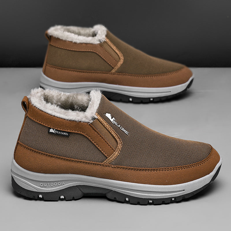 Herren Outdoor Schlupfstiefel gefüttert - Rutschfest, Durchtrittsicher - Fußgewölbestütze, Breite Zehenpartie