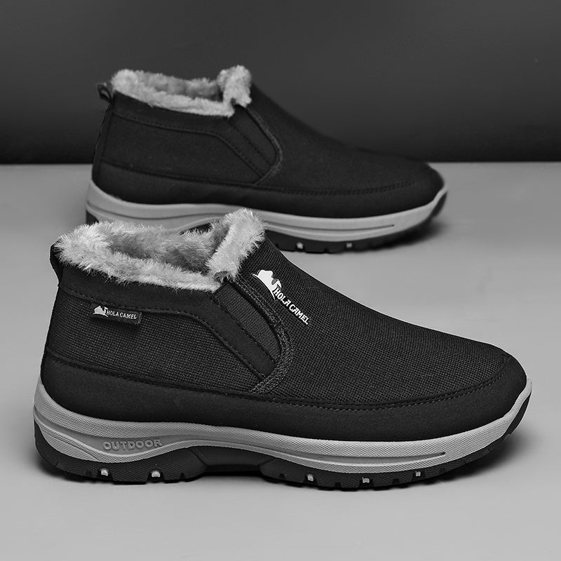 Herren Outdoor Schlupfstiefel gefüttert - Rutschfest, Durchtrittsicher - Fußgewölbestütze, Breite Zehenpartie