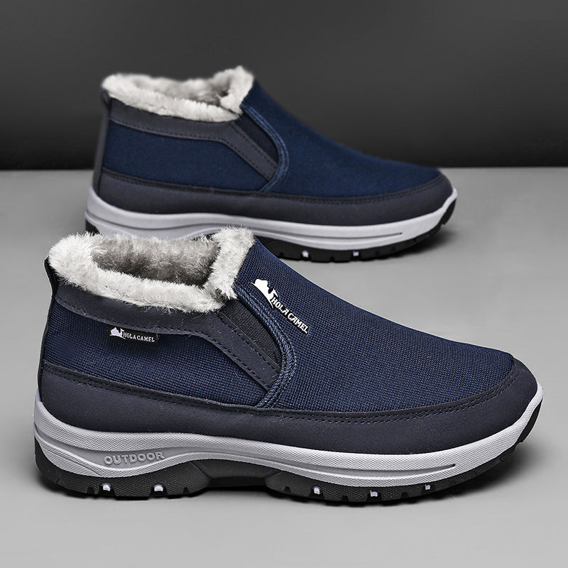 Herren Outdoor Schlupfstiefel gefüttert - Rutschfest, Durchtrittsicher - Fußgewölbestütze, Breite Zehenpartie