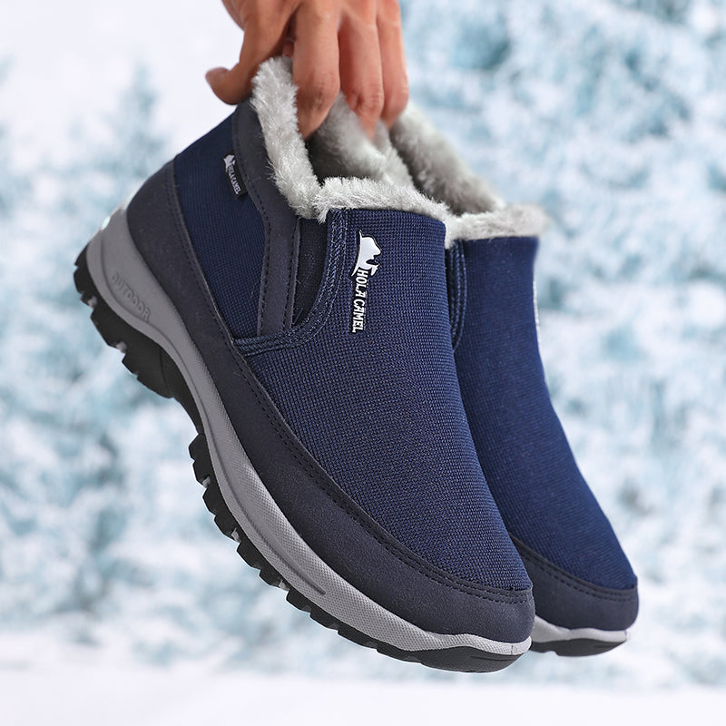 Herren Outdoor Schlupfstiefel gefüttert - Rutschfest, Durchtrittsicher - Fußgewölbestütze, Breite Zehenpartie