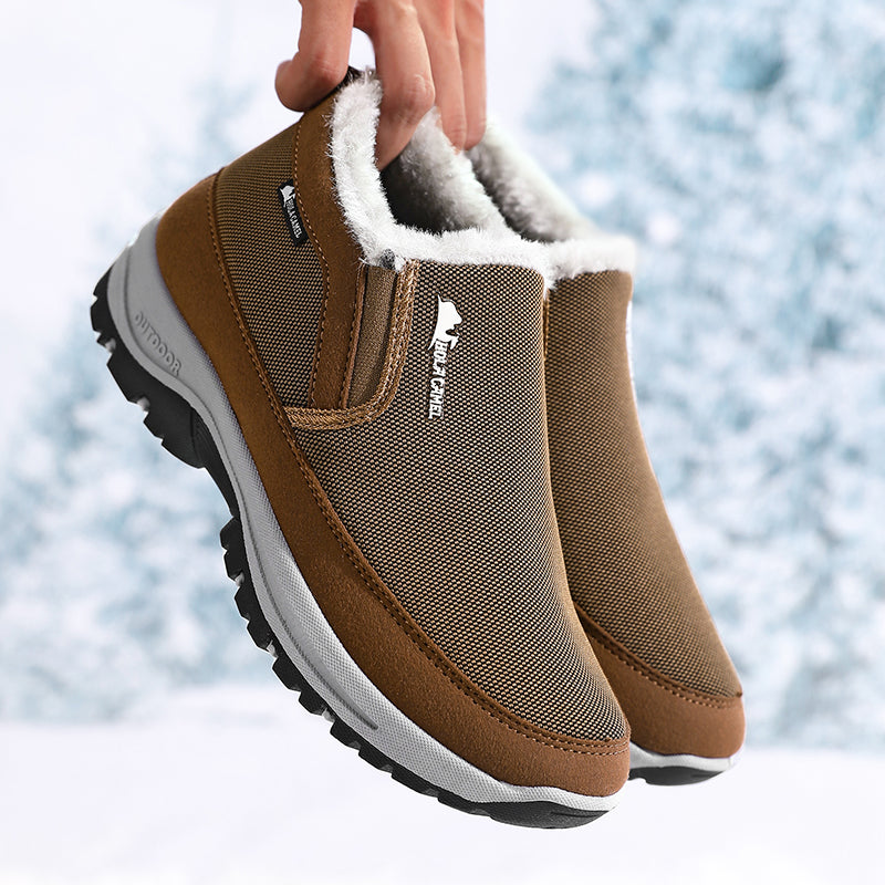 Herren Outdoor Schlupfstiefel gefüttert - Rutschfest, Durchtrittsicher - Fußgewölbestütze, Breite Zehenpartie