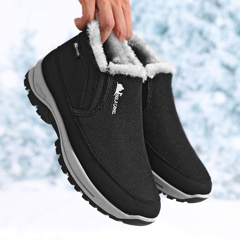 Herren Outdoor Schlupfstiefel gefüttert - Rutschfest, Durchtrittsicher - Fußgewölbestütze, Breite Zehenpartie