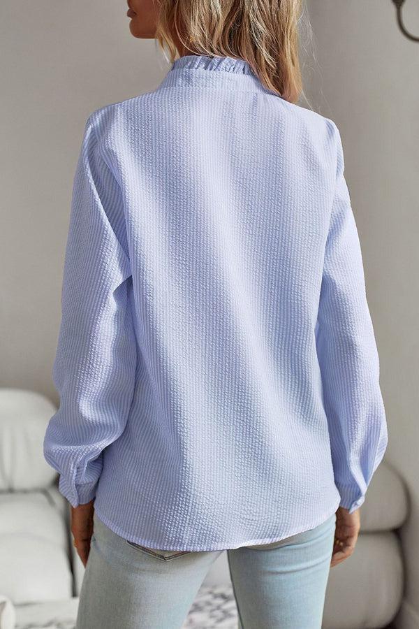 Blaues Langarmshirt mit Aufdruck