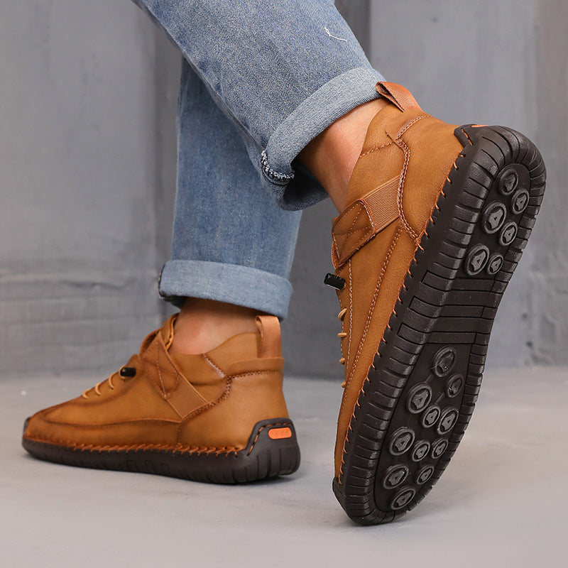 Herren handgefertigte orthopädische Bequemschuhe aus Leder
