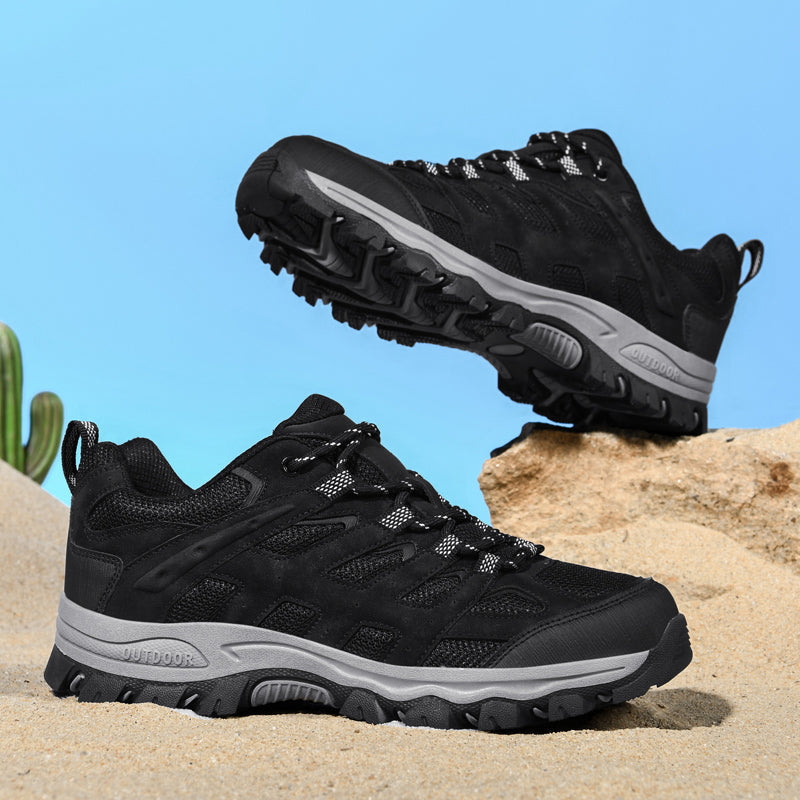 Herren Outdoor Wanderschuhe – Atmungsaktive, wasserdichte Halbschuhe mit rutschfester Traktion, abriebfester Konstruktion & orthopädischer Zehenfreiheit mit Fußgewölbestütze