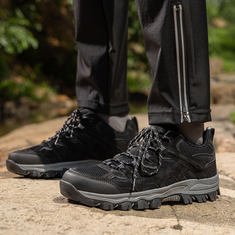 Herren Outdoor Wanderschuhe – Atmungsaktive, wasserdichte Halbschuhe mit rutschfester Traktion, abriebfester Konstruktion & orthopädischer Zehenfreiheit mit Fußgewölbestütze
