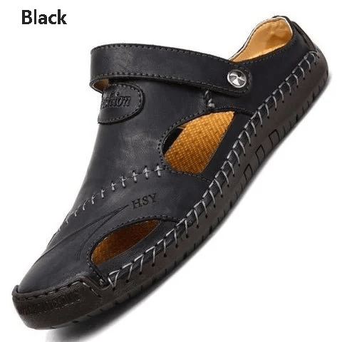 Große Weiche Herren-Outdoor-Sandalen aus Leder, Atmungsaktiv
