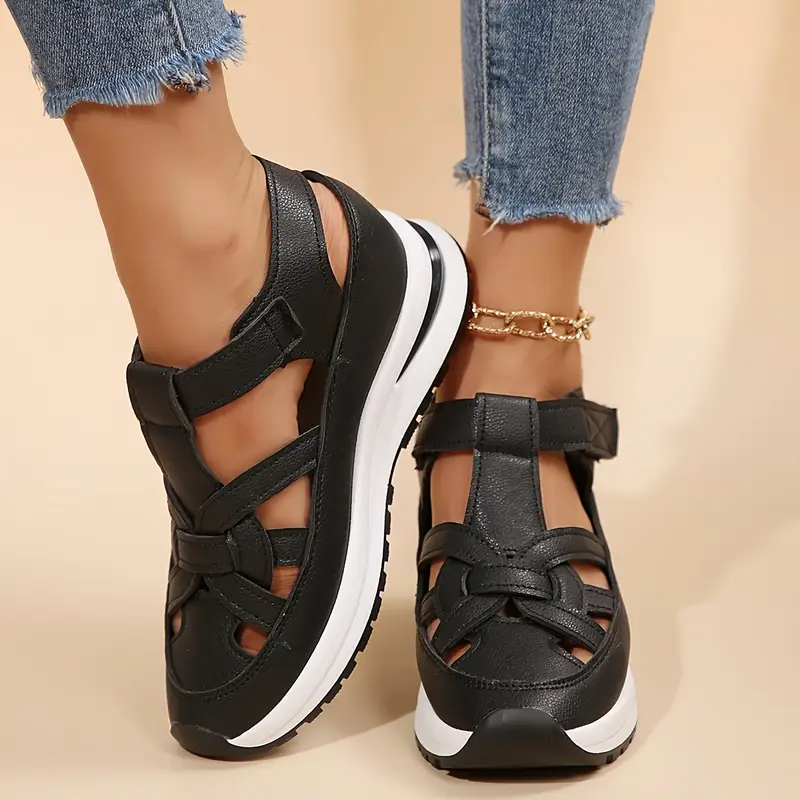 Damen-Sandalen – Weich, verstellbar, Klettverschluss, bequeme Passform für breite und schmale Füße