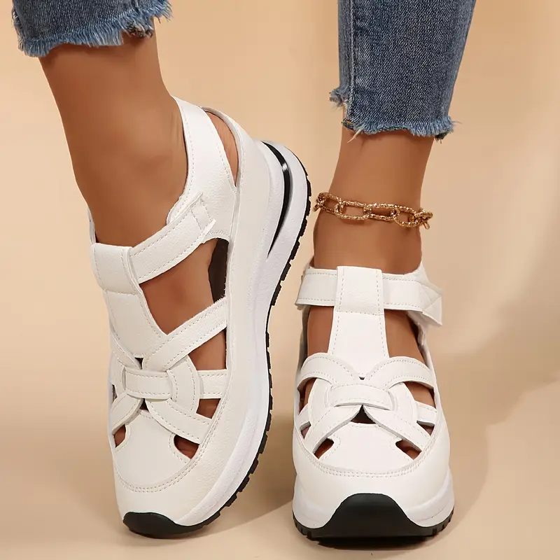 Damen-Sandalen – Weich, verstellbar, Klettverschluss, bequeme Passform für breite und schmale Füße