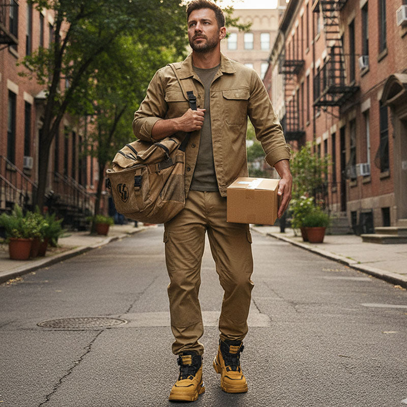 Herren Outdoor-Arbeitsschuhe mit drehbarer Schnalle (wasserdicht, rutschfest, bequem und atmungsaktiv)