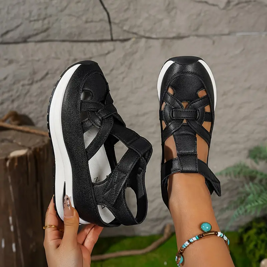 Damen-Sandalen – Weich, verstellbar, Klettverschluss, bequeme Passform für breite und schmale Füße