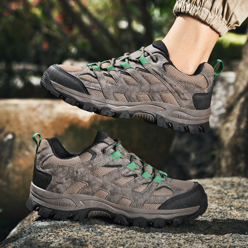 Herren Outdoor Wanderschuhe – Atmungsaktive, wasserdichte Halbschuhe mit rutschfester Traktion, abriebfester Konstruktion & orthopädischer Zehenfreiheit mit Fußgewölbestütze