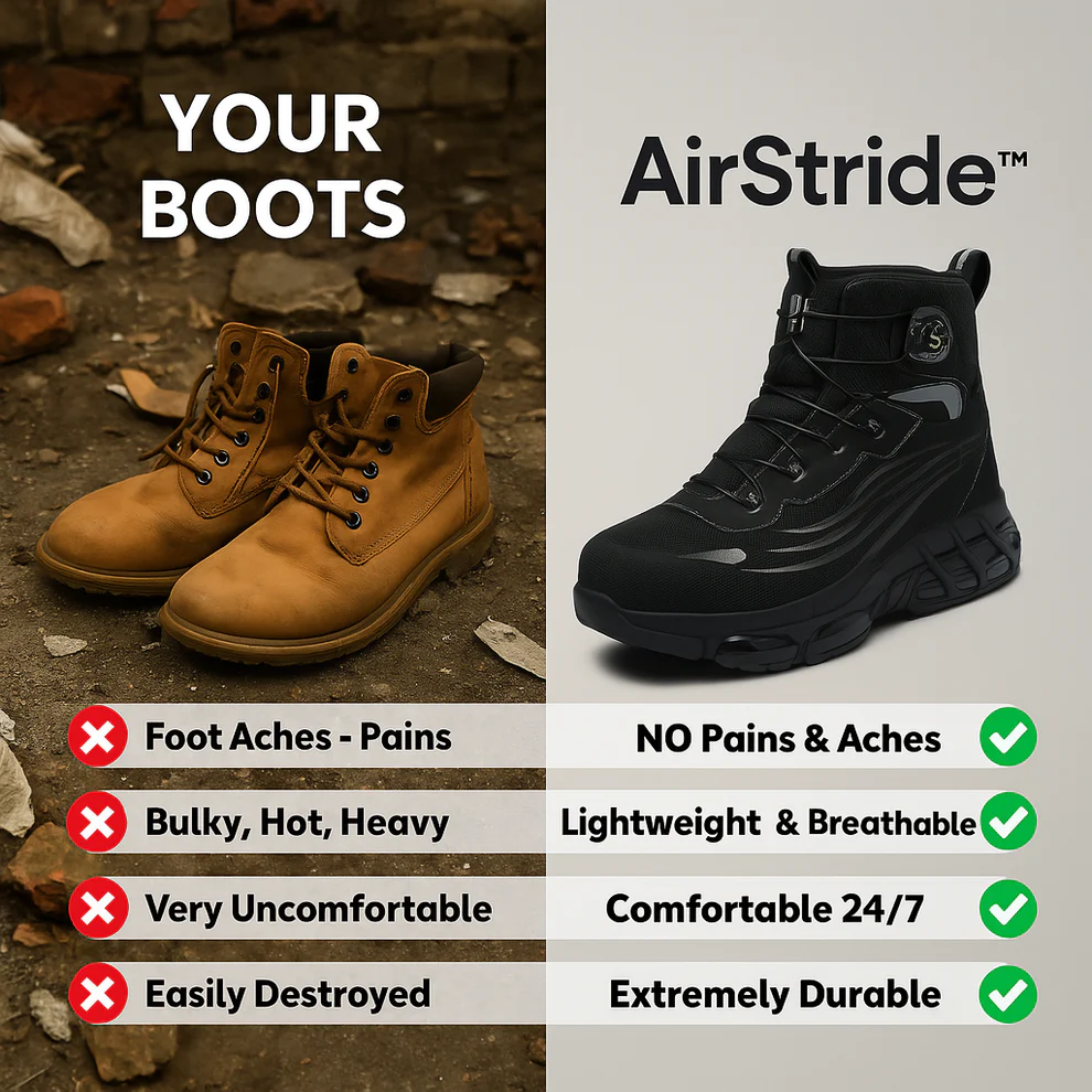 AirStride™ 2.0 Sicherheitsschuhe – Endlich Arbeitsstiefel, die Ihre Füße nicht töten