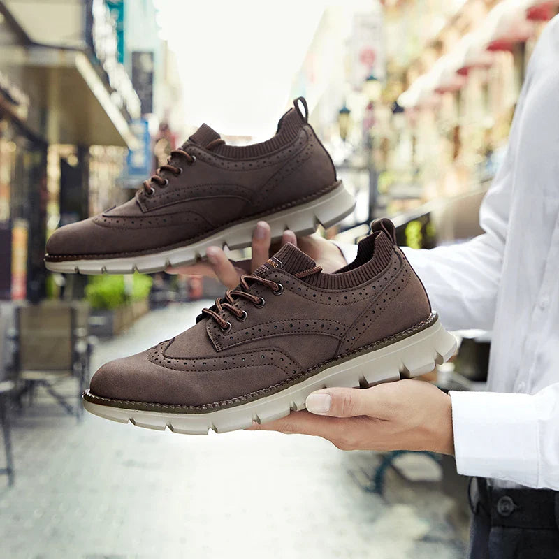 Orthopädische, bequeme, leichte Freizeitschuhe aus veganem Leder für Herren