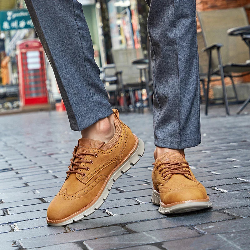 Orthopädische, bequeme, leichte Freizeitschuhe aus veganem Leder für Herren