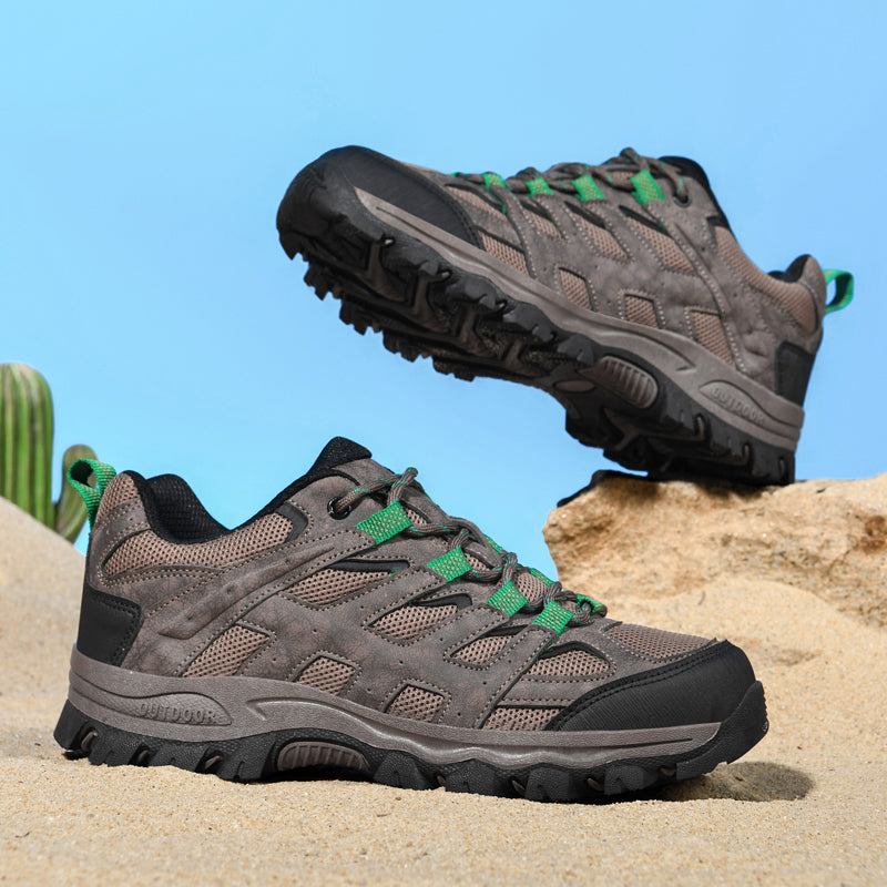 Herren Outdoor Wanderschuhe – Atmungsaktive, wasserdichte Halbschuhe mit rutschfester Traktion, abriebfester Konstruktion & orthopädischer Zehenfreiheit mit Fußgewölbestütze