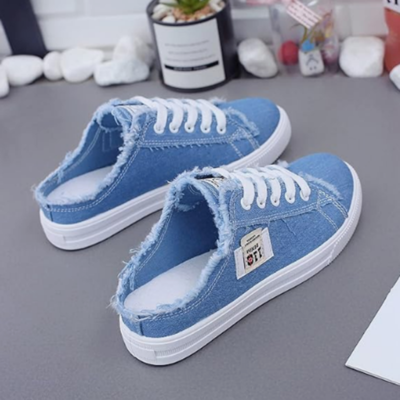 Damen-Denim-Mules-Sneaker