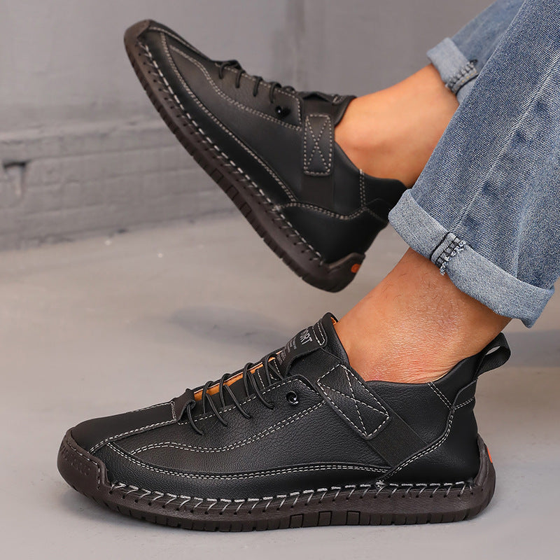 Herren handgefertigte orthopädische Bequemschuhe aus Leder