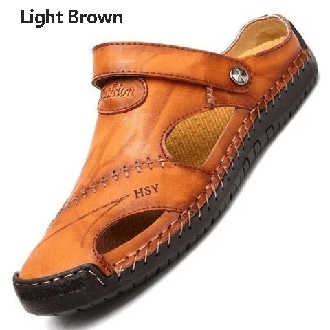 Große Weiche Herren-Outdoor-Sandalen aus Leder, Atmungsaktiv