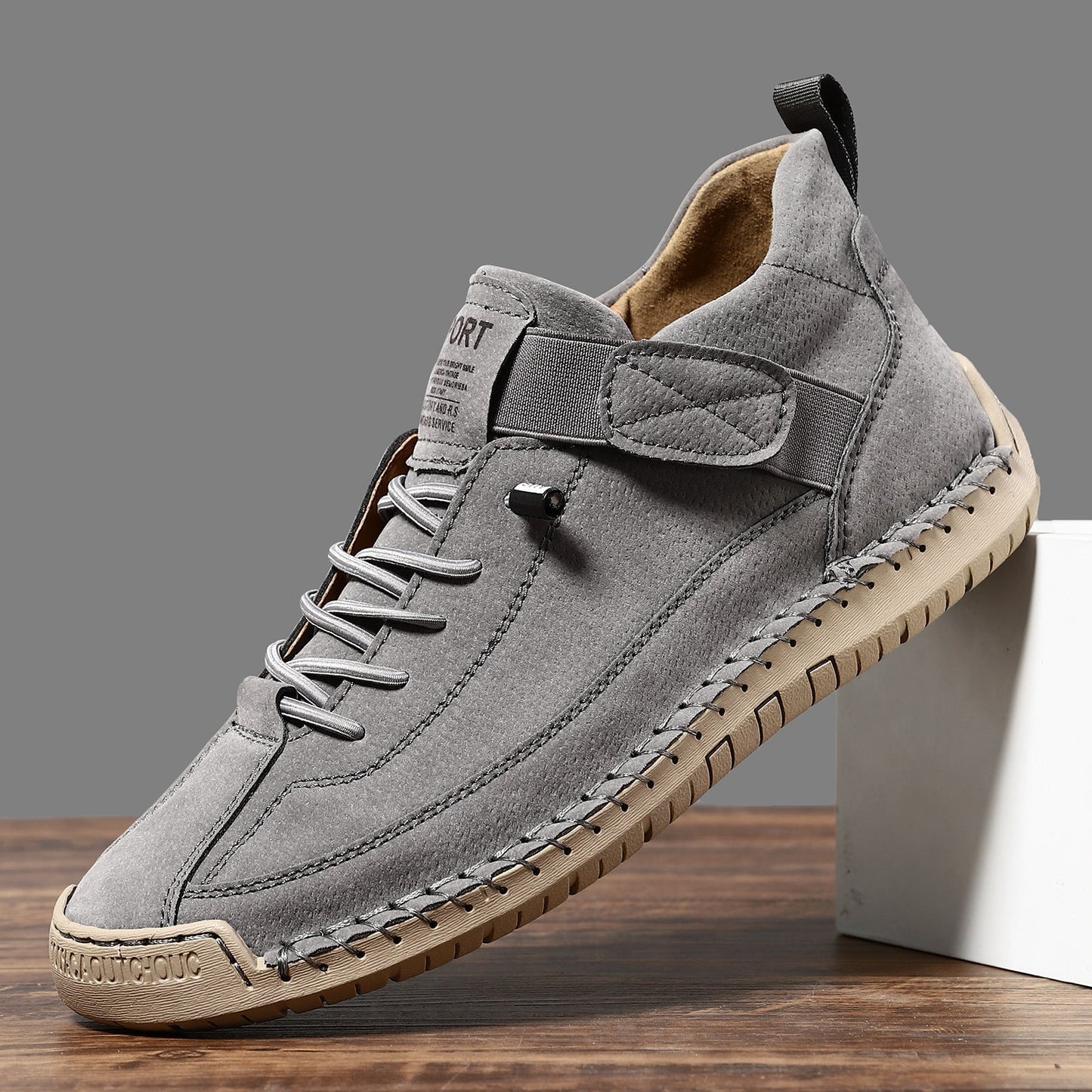 Herren handgefertigte orthopädische Bequemschuhe aus Leder