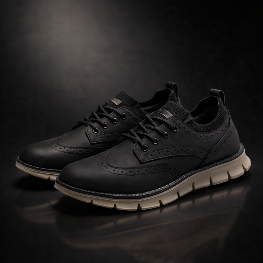 Orthopädische, bequeme, leichte Freizeitschuhe aus veganem Leder für Herren