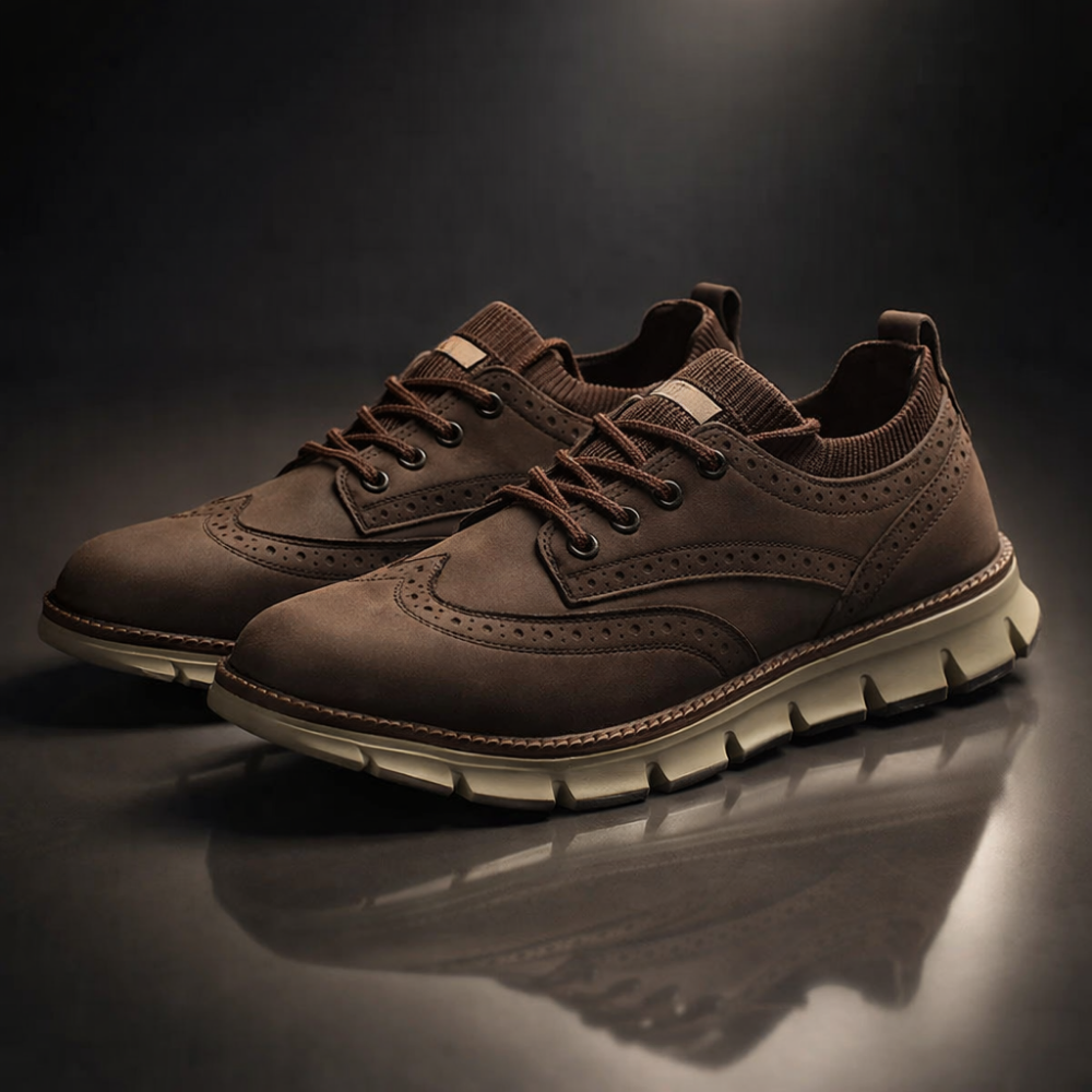 Orthopädische, bequeme, leichte Freizeitschuhe aus veganem Leder für Herren
