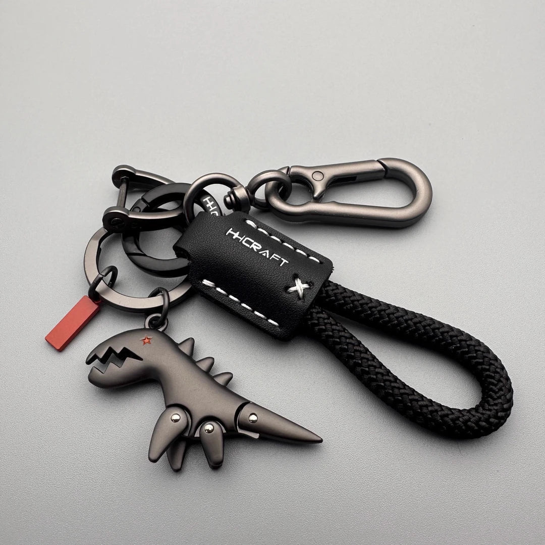 Dinosaurier-Anhänger aus Aluminiumlegierung, kombiniert mit einem handgeflochtenen Armband