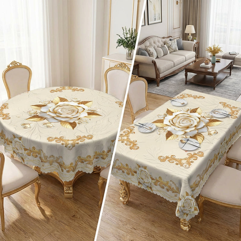 Wasserdichte goldene Rosentischdecke