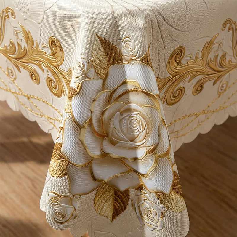 Wasserdichte goldene Rosentischdecke