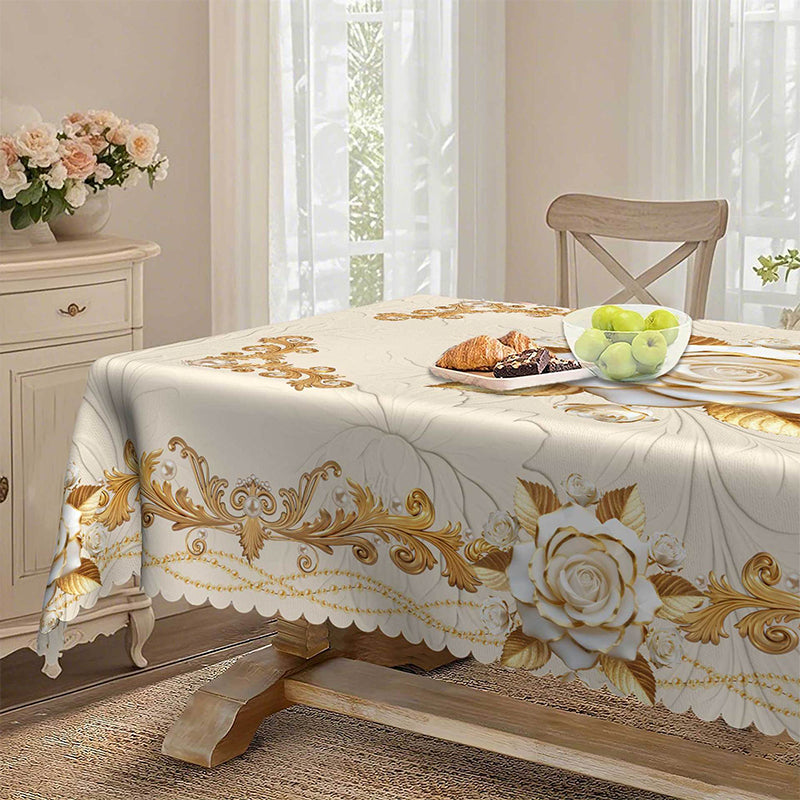 Wasserdichte goldene Rosentischdecke