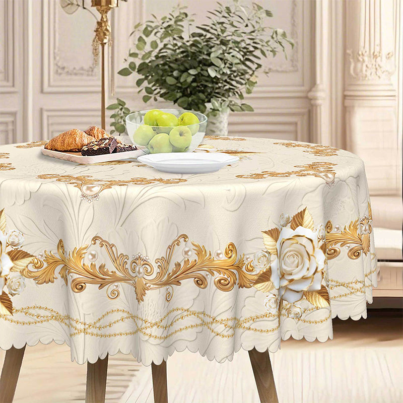Wasserdichte goldene Rosentischdecke