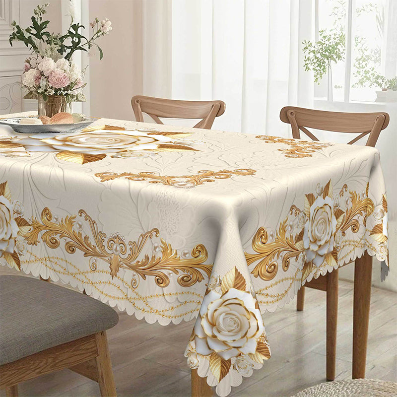 Wasserdichte goldene Rosentischdecke