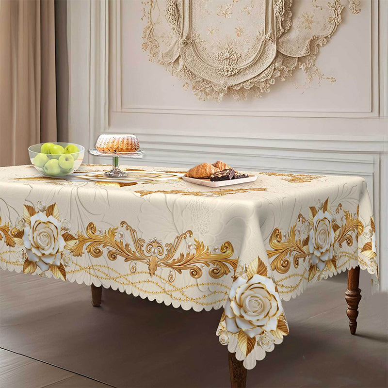 Wasserdichte goldene Rosentischdecke