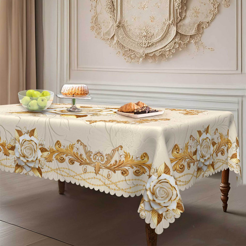 Wasserdichte goldene Rosentischdecke
